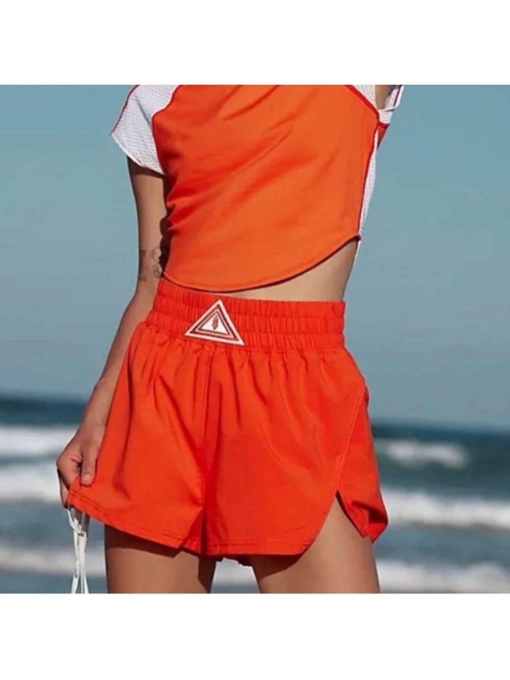 FP Movement by Free people Next Round Athletic Shorts Pockets Orange Sz M